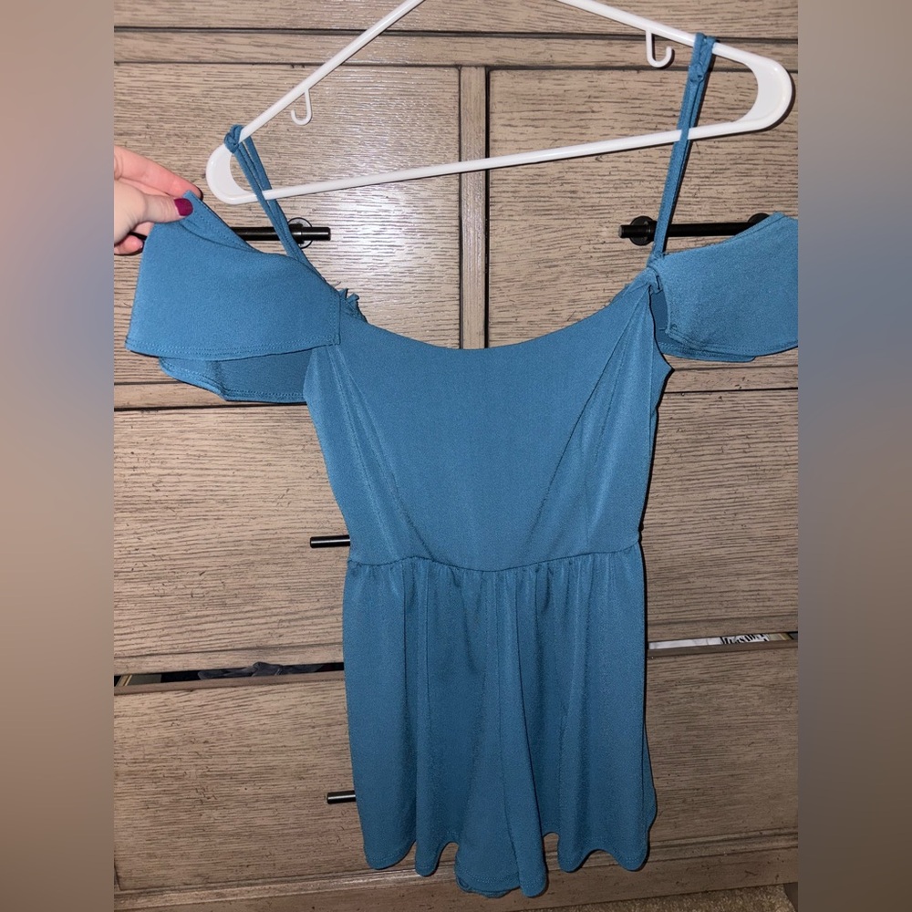Urban Outfitters Teal Off-Shoulder Top